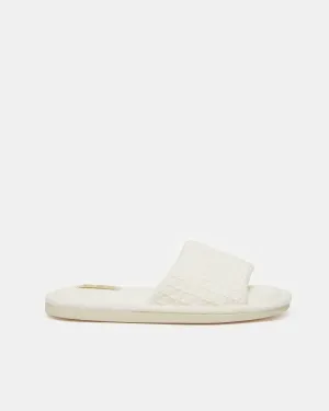 Women White Waffle Slipper