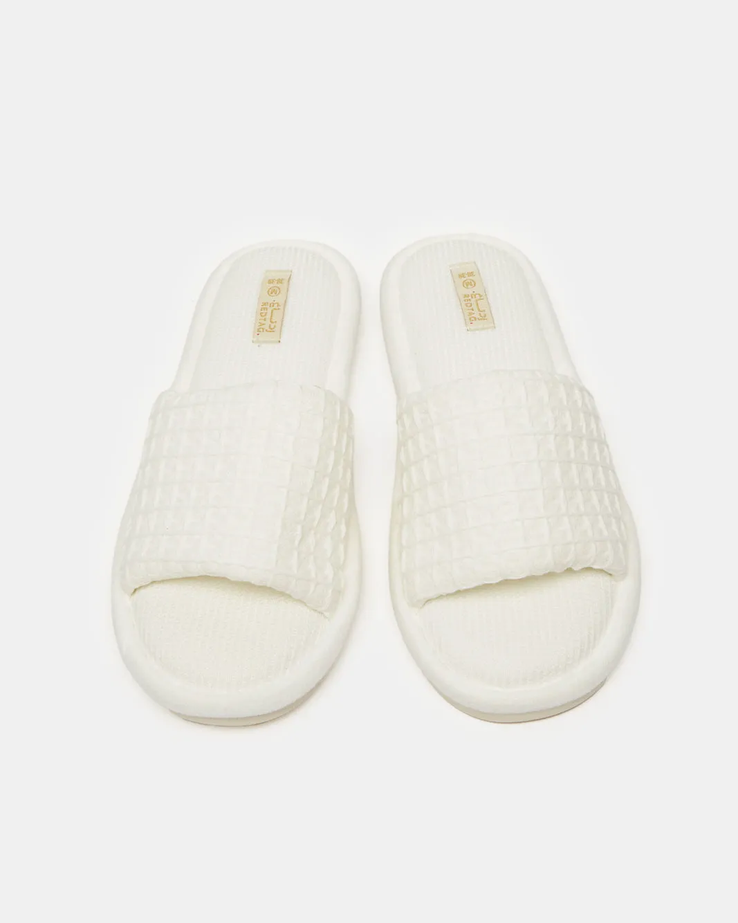 Women White Waffle Slipper