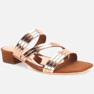 Womens "GIANA" Shimmery Summer Flat Slippers