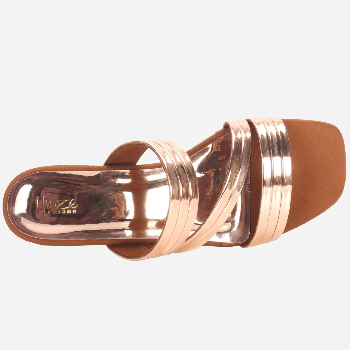 Womens "GIANA" Shimmery Summer Flat Slippers