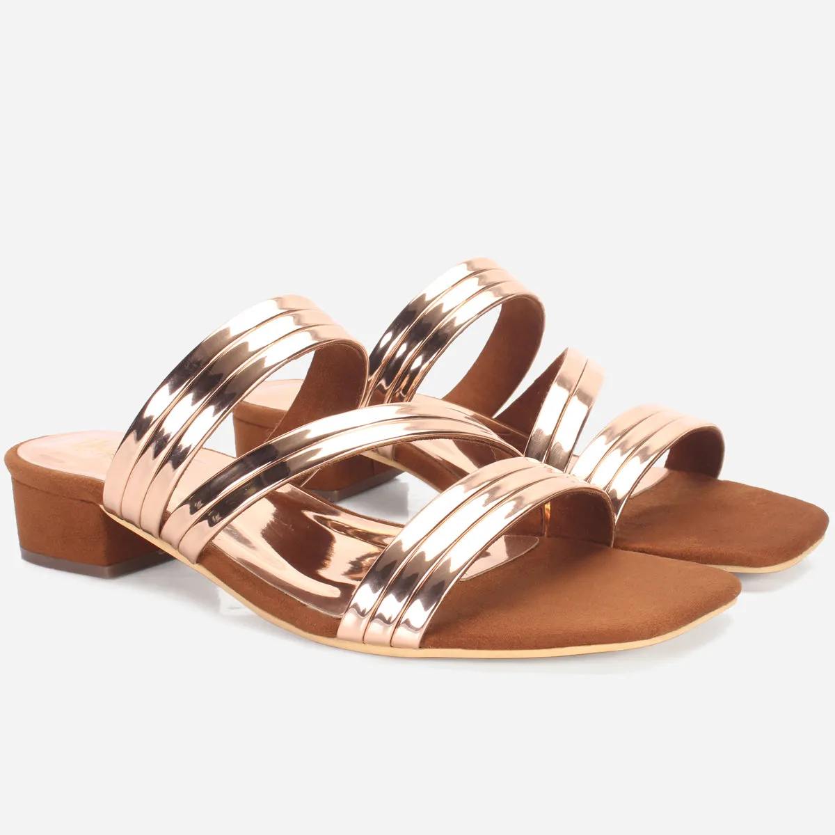 Womens "GIANA" Shimmery Summer Flat Slippers