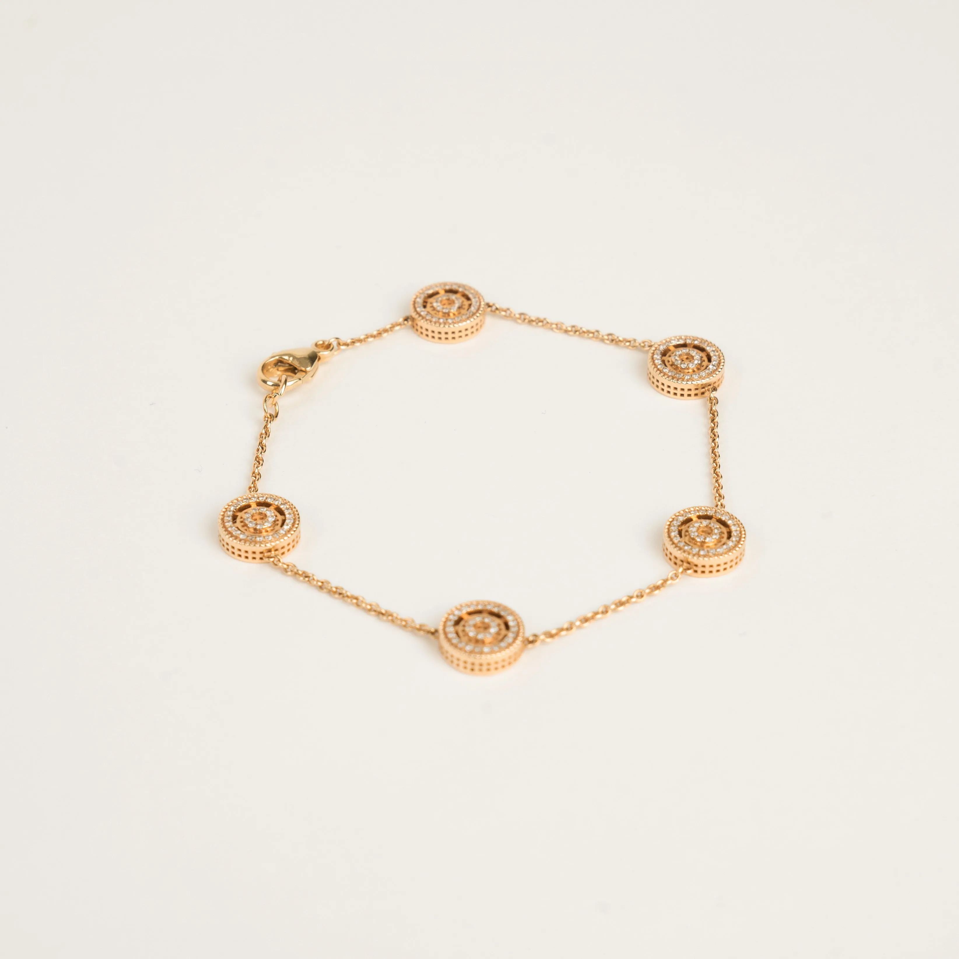 WOVEN OPEN ROUND DIAMOND CHARM BRACELET