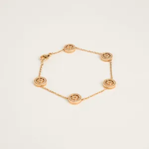 WOVEN OPEN ROUND DIAMOND CHARM BRACELET