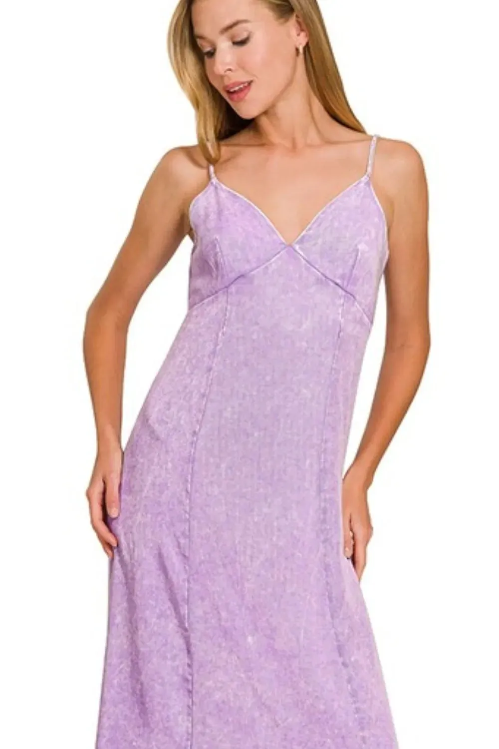 Zenana Tencel Mineral Washed Maxi Dress